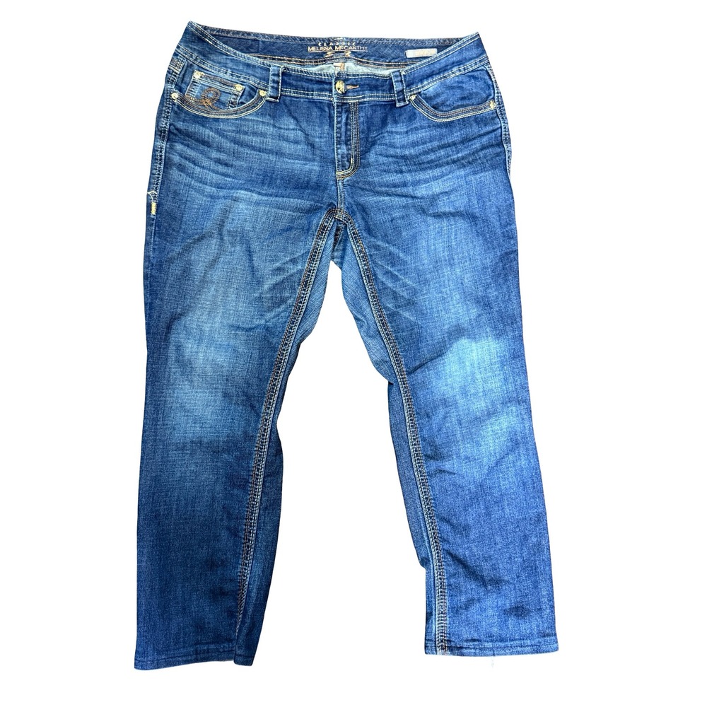 Melissa McCarthy Seven7 Straight Leg Jeans Womens 18 Blue Denim‎ Medium Wash